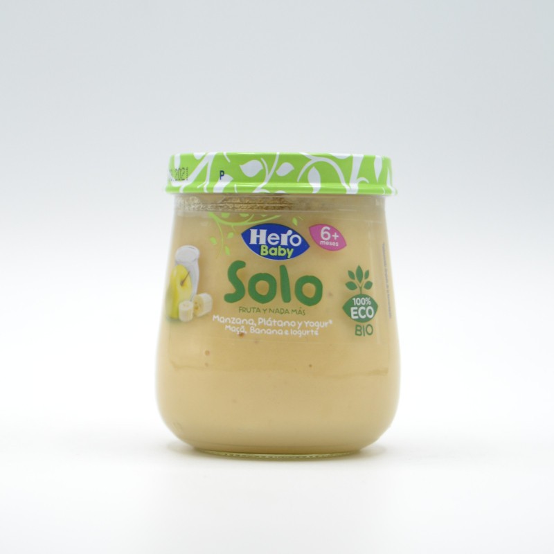 HERO BABY SOLO MANZANA PLATANO Y YOGUR 120 G Potitos HERO BABY SOLO MANZANA PLATANO Y YOGUR 120 G Potitos