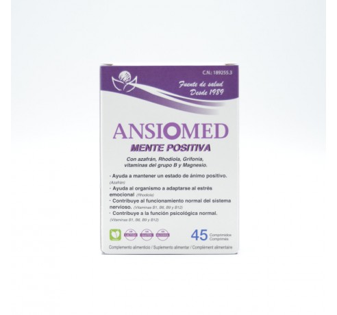 ANSIOMED MENTE POSITIVA 45 COMP Complejos multivitamínicos