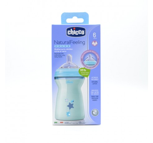 BIBERON CHICCO NF SILICONA AZUL +6M Biberones y tetinas