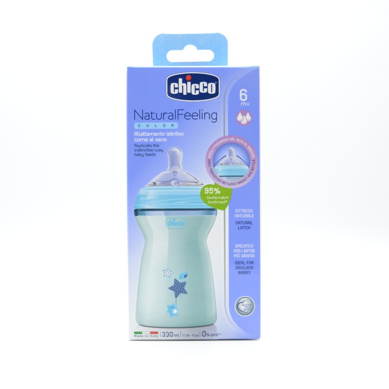 BIBERON CHICCO NF SILICONA AZUL +6M Biberones y tetinas