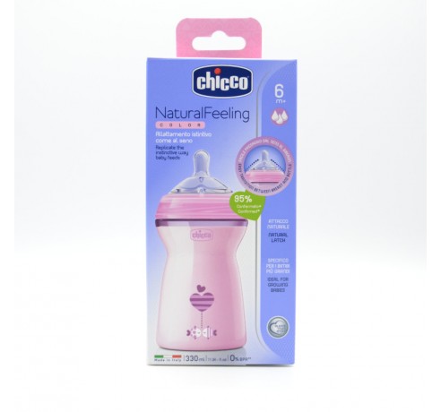 BIBERON CHICCO NF SILICONA ROSA +6M Biberones y tetinas