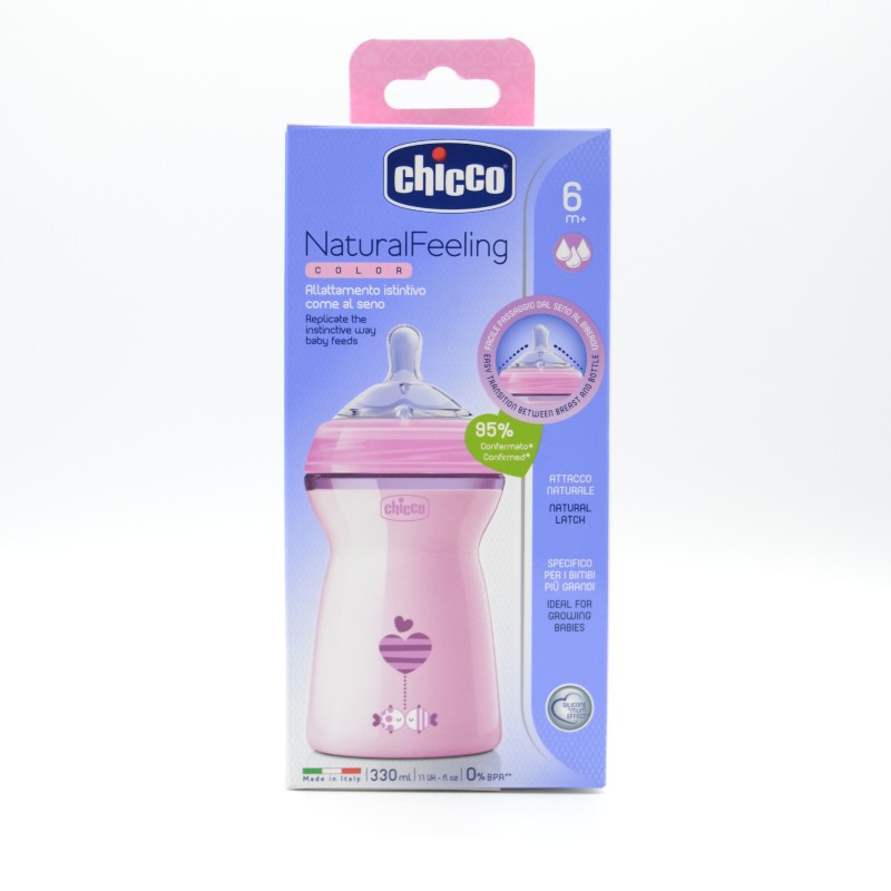 BIBERON CHICCO NF SILICONA ROSA +6M Biberones y tetinas