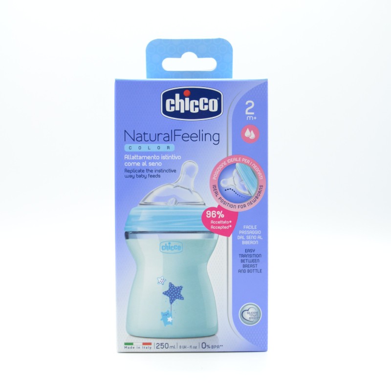 BIBERON CHICCO NF SILICONA AZUL +2M Biberones y tetinas