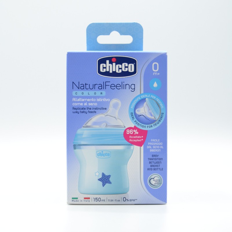 BIBERON CHICCO NF SILICONA AZUL +0M Biberones y tetinas