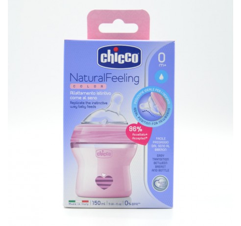 BIBERON CHICCO NF SILICONA ROSA +0M Biberones y tetinas