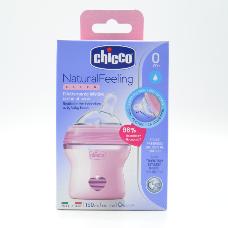 BIBERON CHICCO NF SILICONA ROSA +0M Biberones y tetinas