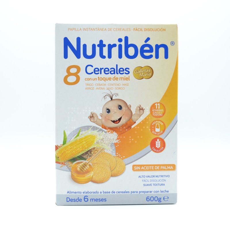 NB PAPILLA 8 CEREALES MIEL GALLETAS MARIA 600 G Papillas y snacks