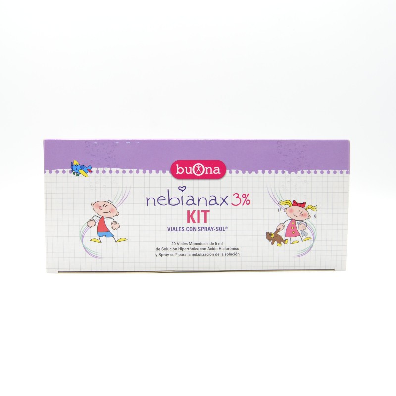 NEBIANAX 3% KIT 20 VIALES + SPRAY NEBULIZACION Limpieza nasal NEBIANAX 3% KIT 20 VIALES + SPRAY NEBULIZACION Limpieza nasal