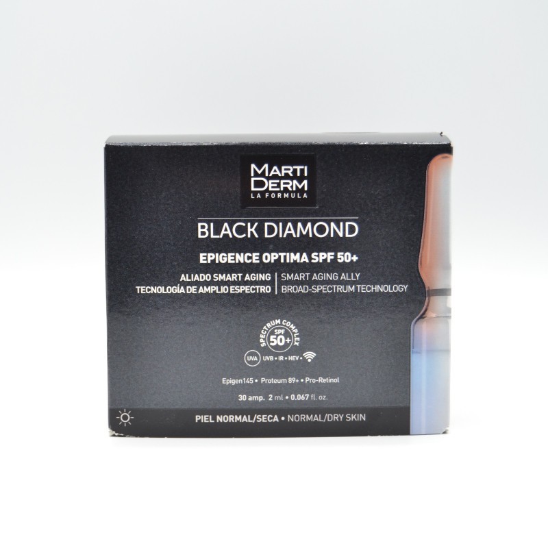 MARTIDERM BLACK DIAMOND EPIGENCE OPTIMA SPF 50+ 30 AMPOLLAS Facial adulto MARTIDERM BLACK DIAMOND EPIGENCE OPTIMA SPF 50+ 30 AMPOLLAS Facial adulto
