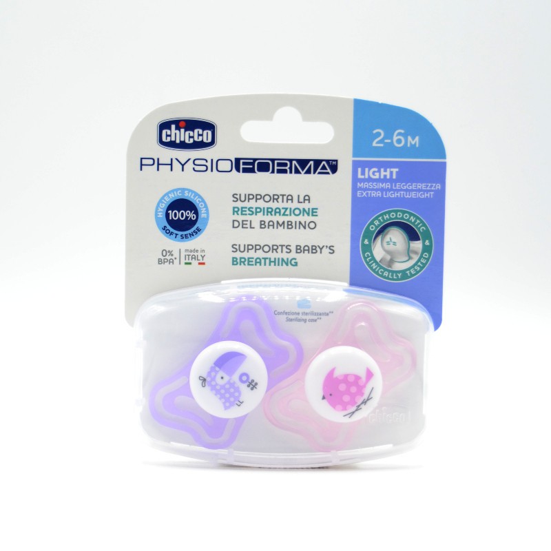 CHUPETE CHICCO SILICONA PHYSIO LIGHT ROSA 2-6M 2 Chupetes y broches CHUPETE CHICCO SILICONA PHYSIO LIGHT ROSA 2-6M 2 Chupetes y broches