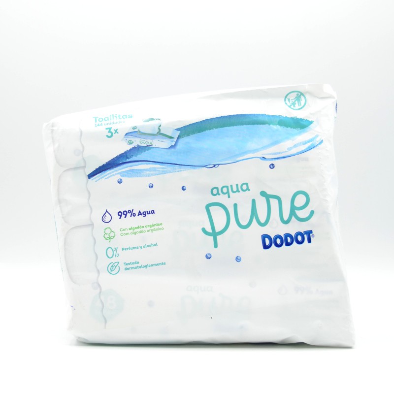 TOALLITAS DODOT AQUA PURE TRIPLO 3X48 U Pañales y toallitas TOALLITAS DODOT AQUA PURE TRIPLO 3X48 U Pañales y toallitas