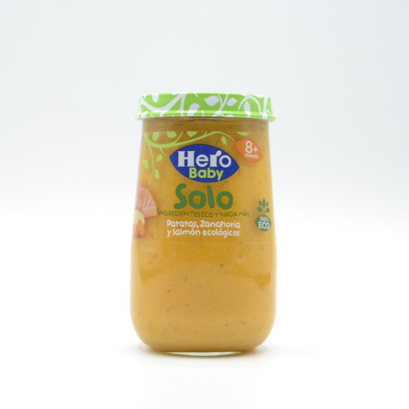 HERO BABY SOLO PATATAS ZANAHORIA Y SALMON 190 G Potitos HERO BABY SOLO PATATAS ZANAHORIA Y SALMON 190 G Potitos