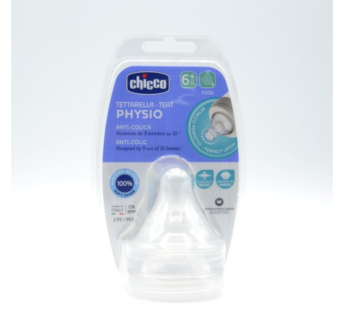 CHICCO BIBERON PLASTICO T SILICONA PERFECT5 AZUL 0M+ FLUJO L 150 ML