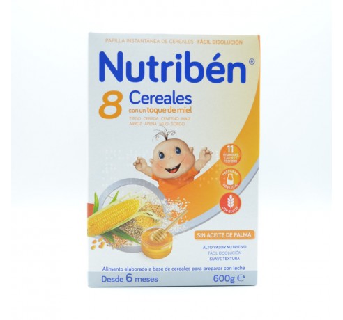 NB PAPILLA 8 CEREALES MIEL 600 G. Papillas y snacks