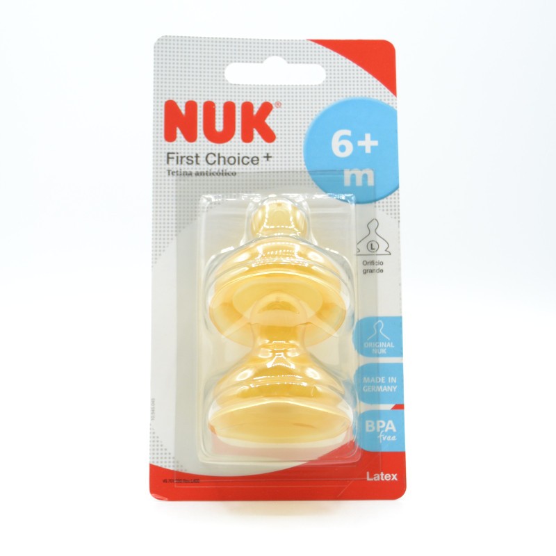 TETINA NUK LATEX 2U +6M L Biberones y tetinas