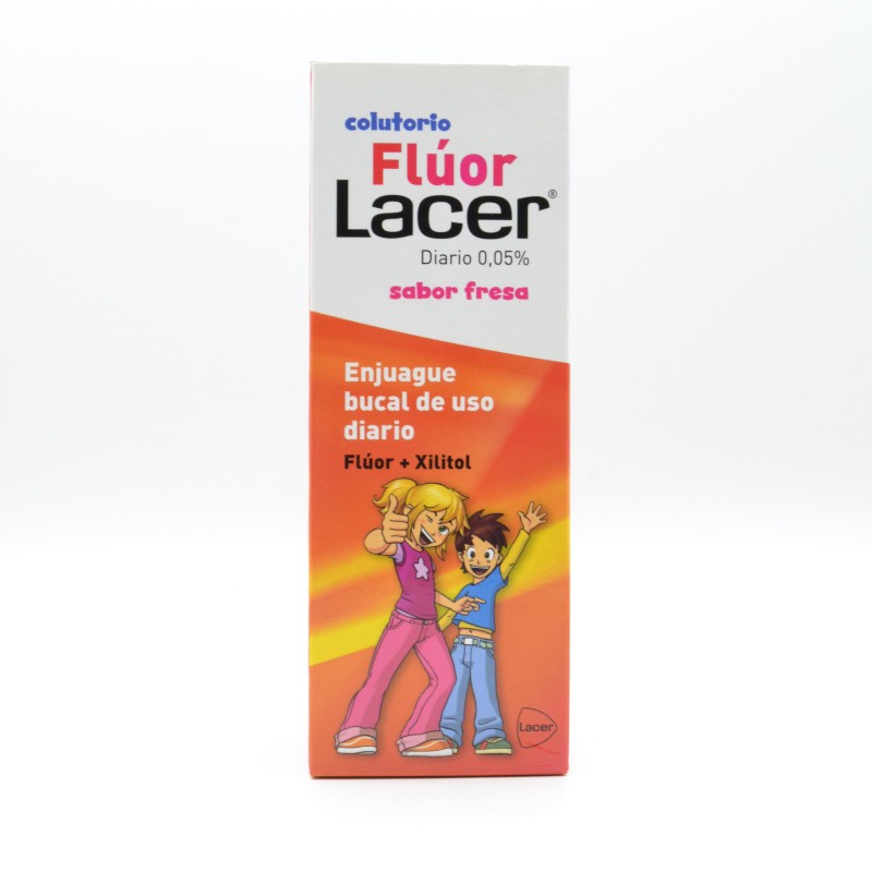 LACER FLUOR DIARIO JUNIOR COLUTORIO FRESA 500 ML Encías, caries, dientes sensibles
