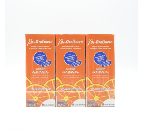 BI-ORALSUERO NARANJA 3X200 ML Probióticos y sueros de rehidratación