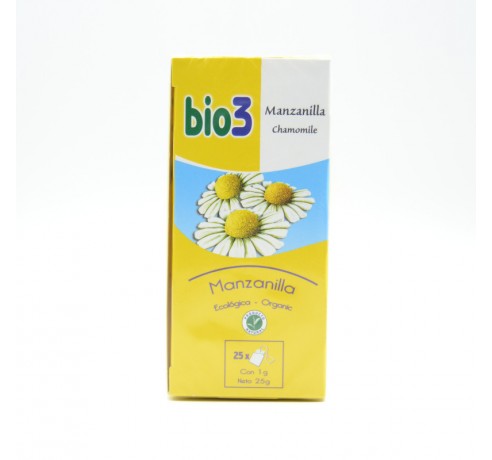 BIO 3 MANZANILLA FLOR 25 BOLSITAS Infusiones