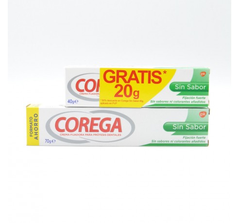 COREGA SIN SABOR 7 GR + 40 G(20% GRATIS) Prótesis dental