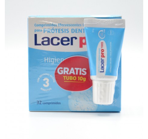 LACERPRO COMPRIMIDOS LIMPIADORES DE PROTESIS 32 COMP Prótesis dental