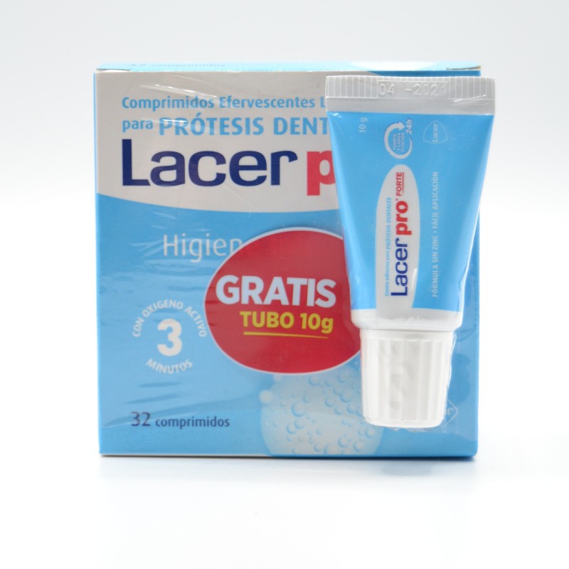 LACERPRO COMPRIMIDOS LIMPIADORES DE PROTESIS 32 COMP Prótesis dental