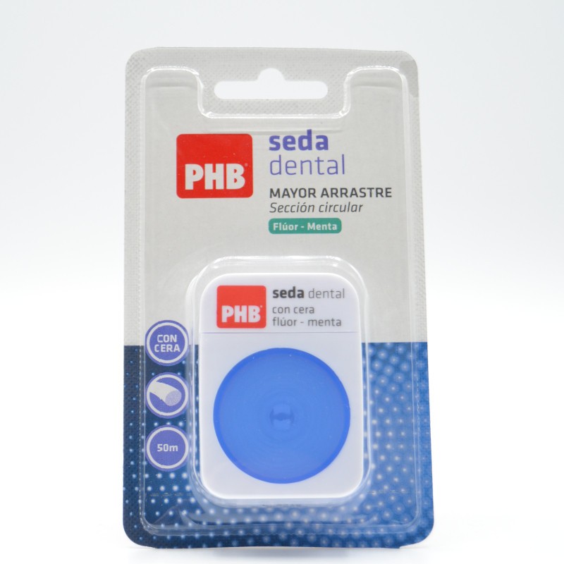 PHB SEDA DENTAL FLUOR MENTA CON CERA Sedas, hilos dentales