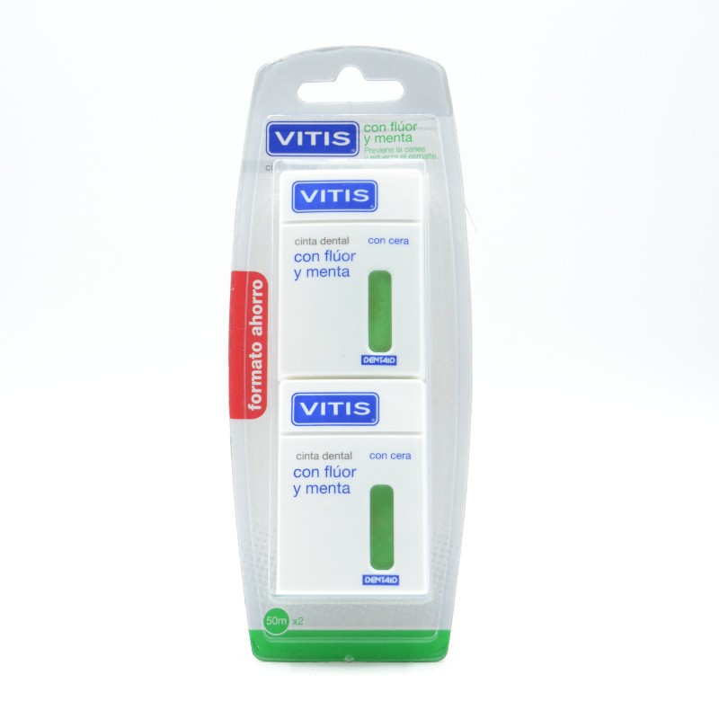 VITIS CINTA DENTAL CON CERA FLUOR Y MENTA DUPLO Sedas, hilos dentales