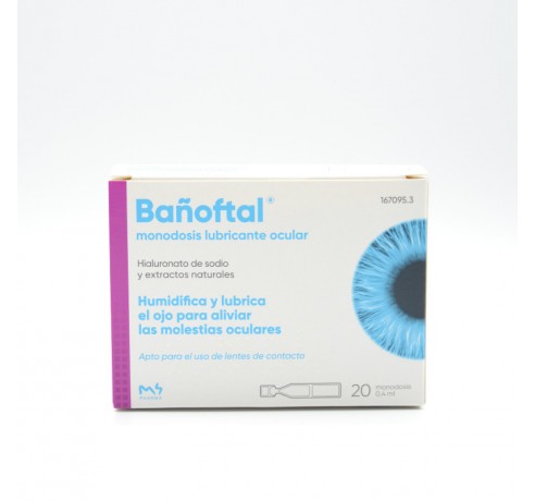 BAÑOFTAL LUBRICANTE OCULAR MONODOSIS 20 U Colirios y monodosis