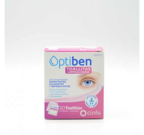 OPTIBEN TOALLITAS 30 U Higiene ocular y toallitas