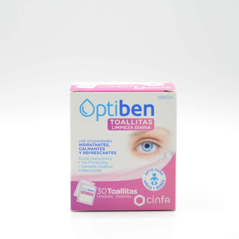 OPTIBEN TOALLITAS 30 U Higiene ocular y toallitas