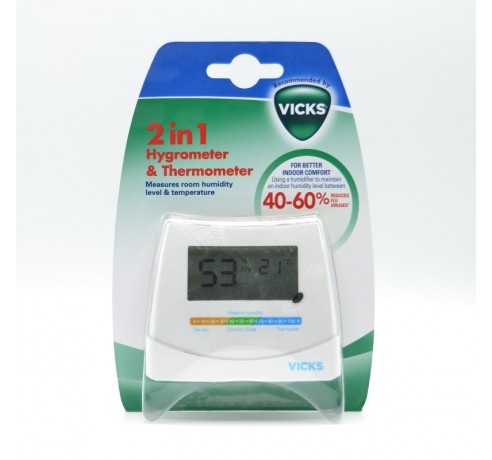 VICKS HIGROMETRO Y TERMOMETRO V- 70 2 EN 1 Termómetros