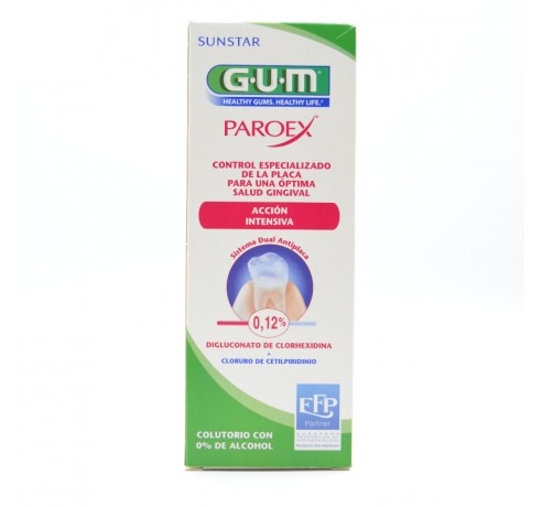 GUM PAROEX TTO COLUTORIO 500 ML Encías, caries, dientes sensibles