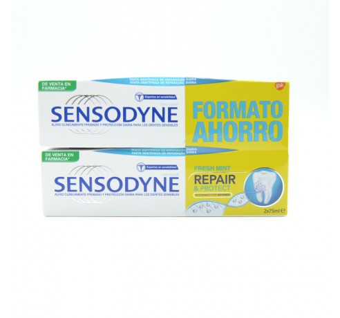 SENSODYNE REPAIR & PROTECT FRESH MINT DUPLO 75 ML Encías, caries, dientes sensibles