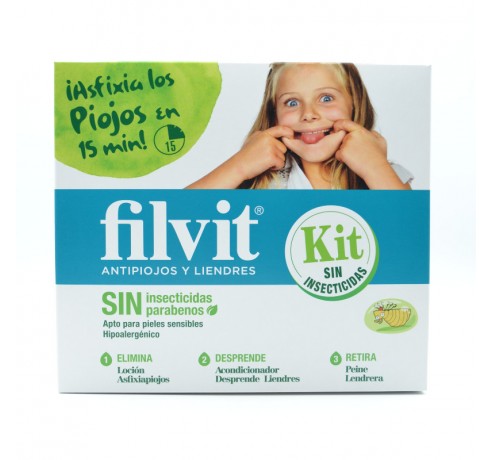 FILVIT KIT SIN INSECTICIDAS LOCION + ACONDICIONADOR + PEINE Anti-piojos