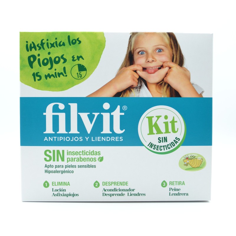 FILVIT KIT SIN INSECTICIDAS LOCION + ACONDICIONADOR + PEINE Anti-piojos