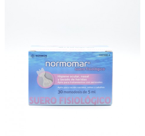 SOLUCION FISIOLOGICA NORMOMAR 5 ML 30 MONODOSIS Higiene ocular y toallitas