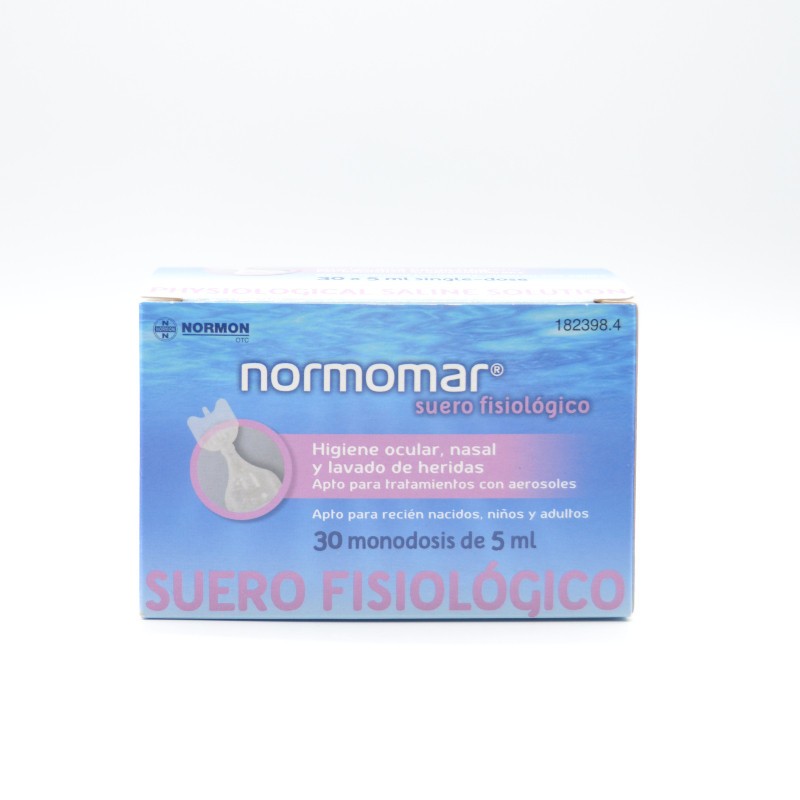 SOLUCION FISIOLOGICA NORMOMAR 5 ML 30 MONODOSIS Higiene ocular y toallitas