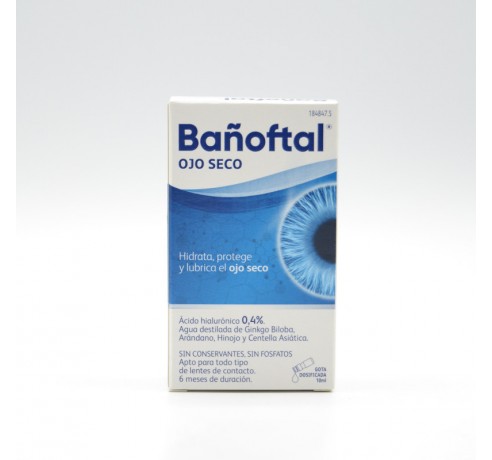 BAÑOFTAL OJO SECO AC HIALURONICO 0.4% 10 ML Colirios y monodosis