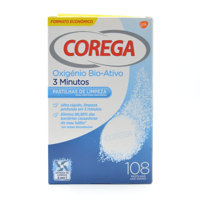 COREGA OXIGENO BIO-ACTIVO LIMPIEZA PROTESIS 108 TABLETAS Prótesis dental