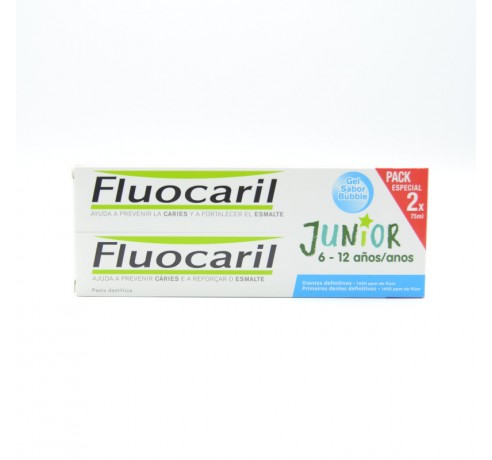 FLUOCARIL JUNIOR 6-12 AÑOS GEL BUBBLE DUPLO 2X75 ML Infantil