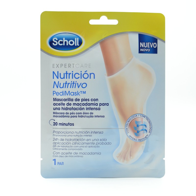 SCHOLL PEDIMASK MASCARILLA NUTRITIVA PIES 1 PAR Cuidado de los pies