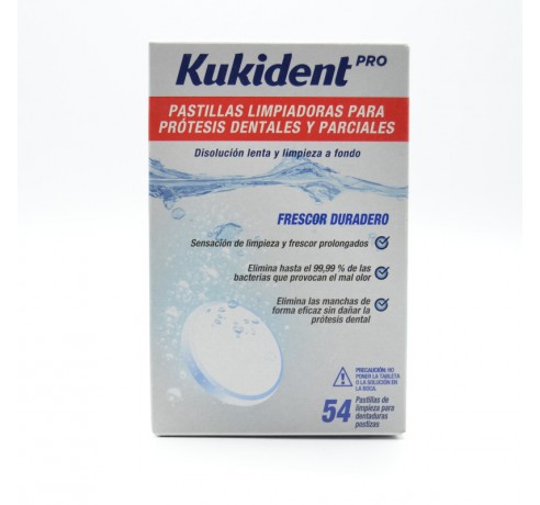 KUKIDENT PASTILLAS LIMPIADORAS 54 U Prótesis dental