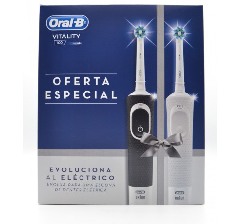 ORAL-B CEPILLO ELECTRICO VITALITY PACK DUO BLANCO Y NEGRO Cepillos