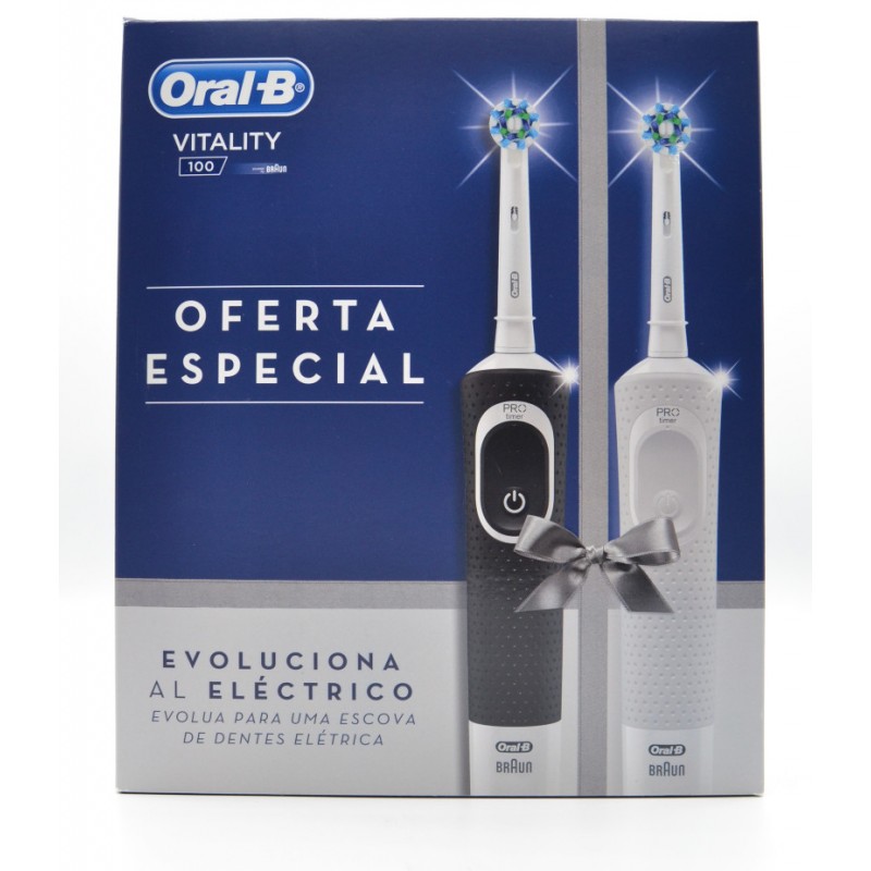 Oral-B Cepillo Electrico Vitality Pack Duo Blanco y Negro