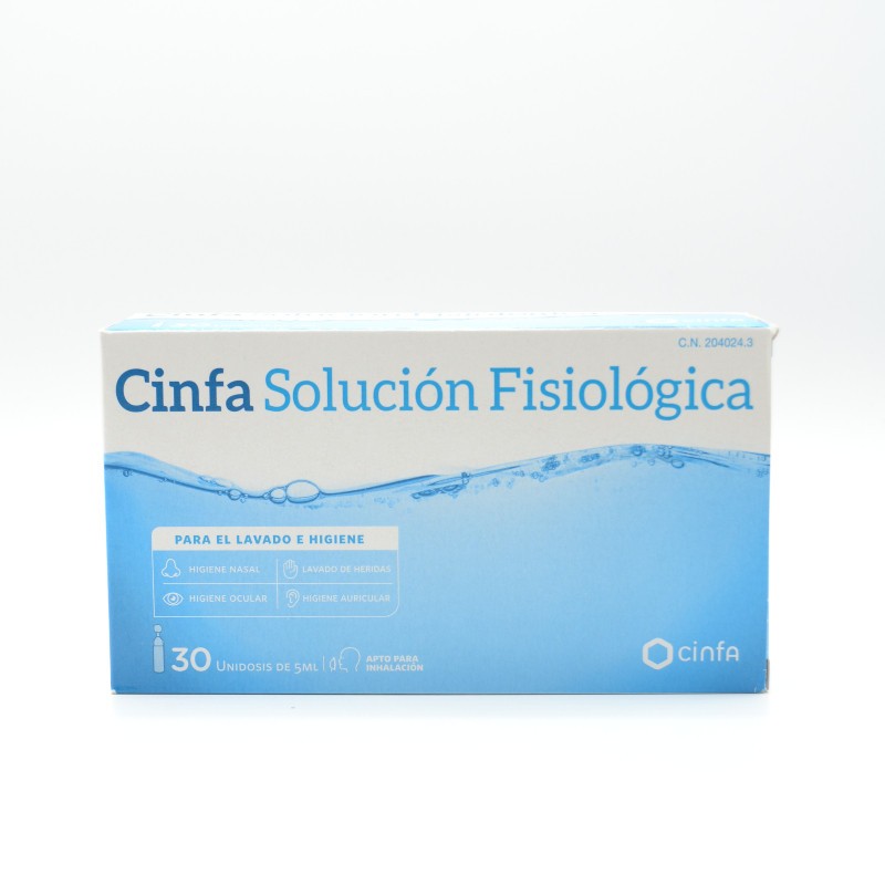 SOLUCION FISIOLOGICA CINFA 30 UNIDOSIS Higiene ocular y toallitas