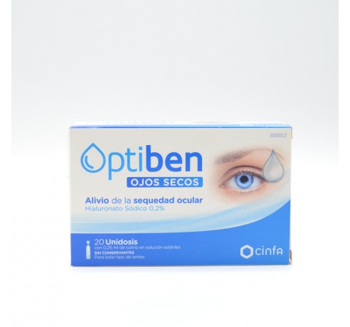 OPTIBEN OJOS SECOS MONODOSIS 20 U Colirios y monodosis