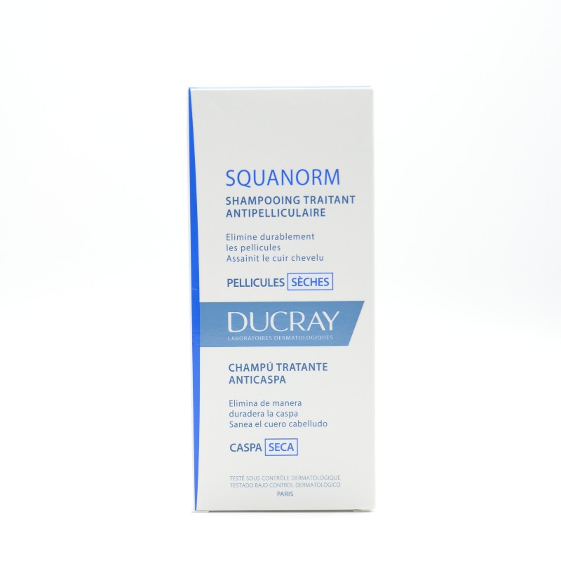 DUCRAY CHAMPU SQUANORM CASPA SECA 200 ML + REGALO ELUTION 100ML Anticaspa