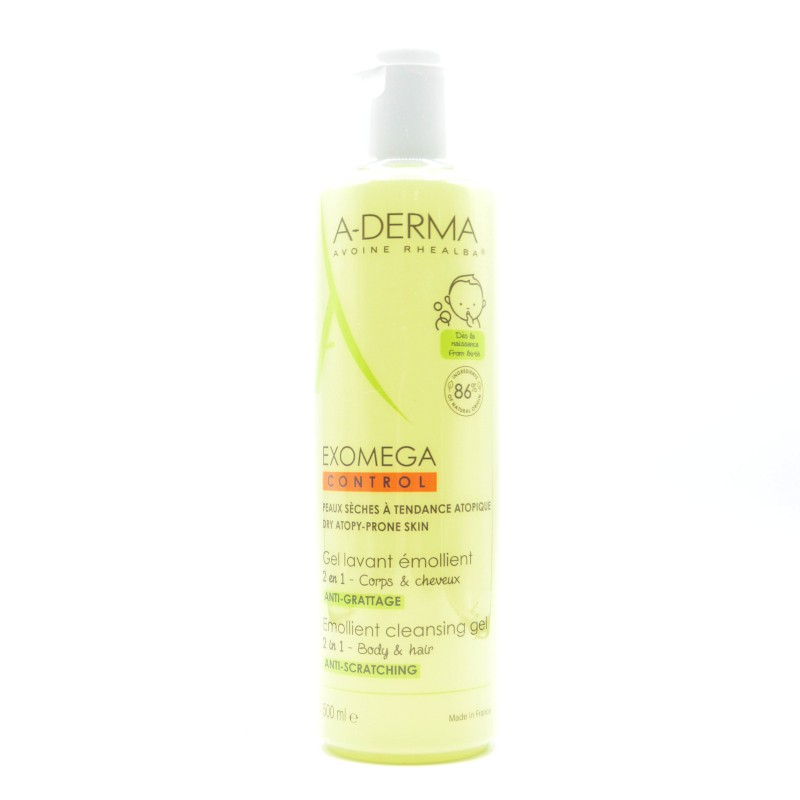 A-DERMA EXOMEGA CONTROL GEL LIMPIADOR EMOLIENTE 2EN1 500 ML Hidratación y piel atópica A-DERMA EXOMEGA CONTROL GEL LIMPIADOR EMOLIENTE 2EN1 500 ML Hidratación y piel atópica