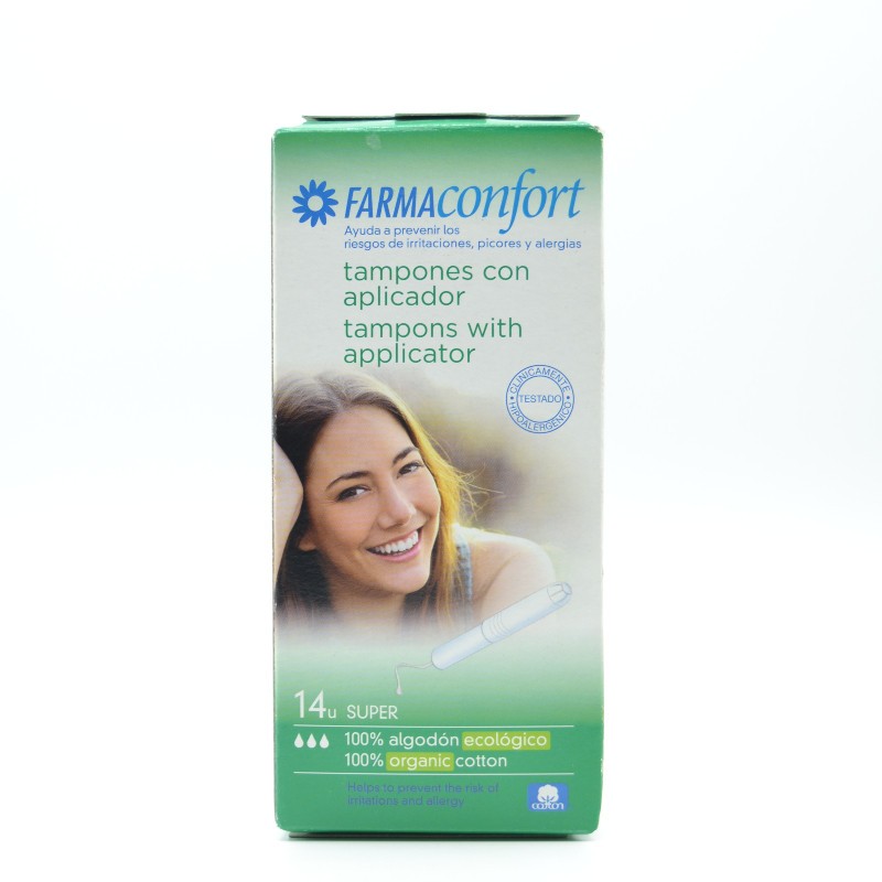 FARMACONFORT TAMPONES SUPER 100%ALGODON 14 U Menstruación