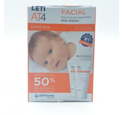 LETI AT-4 CREMA FACIAL 50ML DUPLO Hidratación y piel atópica